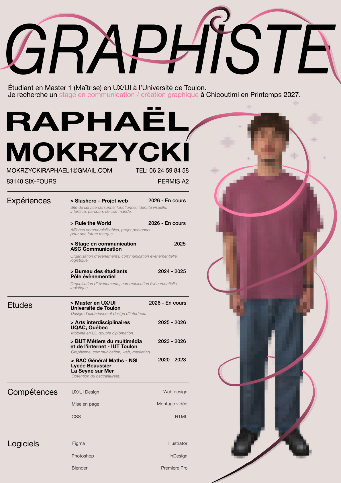 Aperçu du CV A4 de Raphaël Mokrzycki
